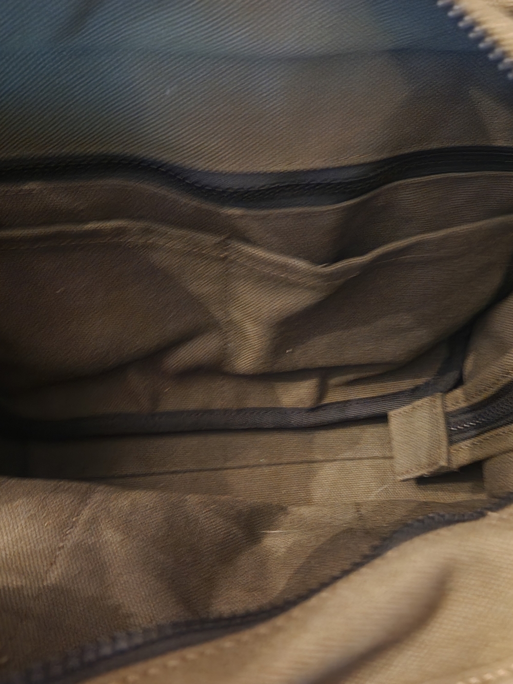 The Tote Bag Olive Canvas Tote with Camouflage Strap 12x9x5 - Picture 8 of 8